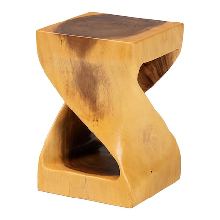 Bali & Pari Rapha Hand-carved Suar Wood Side Table 259-14285-ZORO
