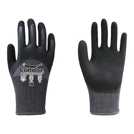 Condor Coated Gloves, L, Gray, PR 879GM8