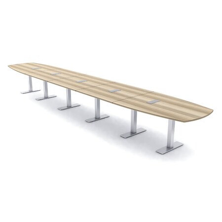 Skutchi Designs Arc Boat Conference Table With Power, 48 in W, 264 in L HAR-ABOT-48X264-T-K525-ESIL