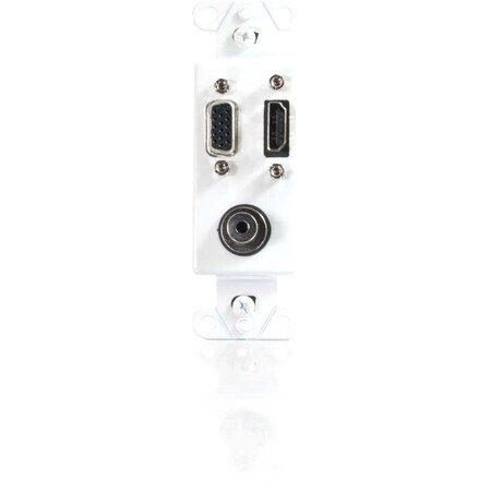 C2G HDMI, HD15 VGA, 3.5MM WALL PLATE INSERT - WHITE 41031
