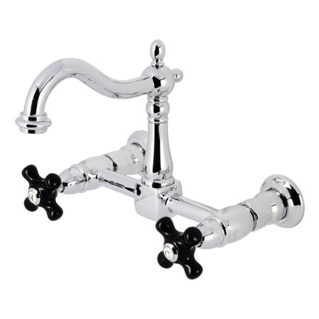 Kingston Brass Two-Handle Wall Mount Bridge Kitchen Faucet, Polished Chrome KS1261PKX