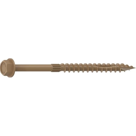 Camo Structural Screw, 1/4 in Thread, 4 in L, Hex Head, Hex Drive, Sharp Point, PROTECH Ultra 4 Coated, 50 0364204