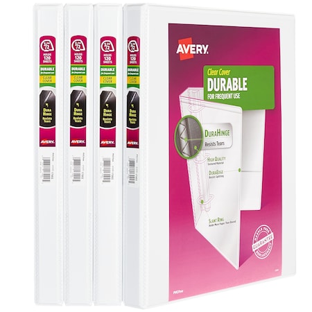 Avery Durable View 3 Ring Binders, 0.5 in, PK4 03362