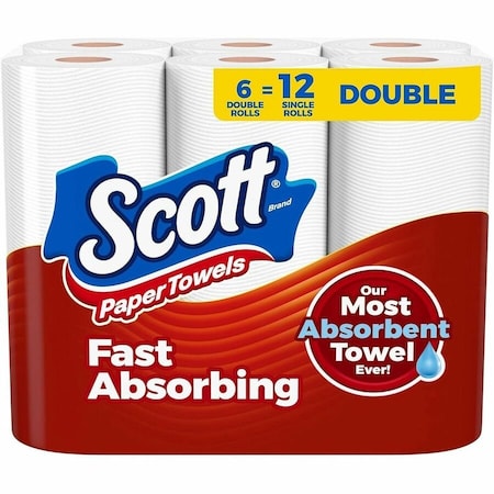 Scott Choose-a-Size Perforated Roll Paper Towels, 1 Ply, 108 Sheets, White 55413