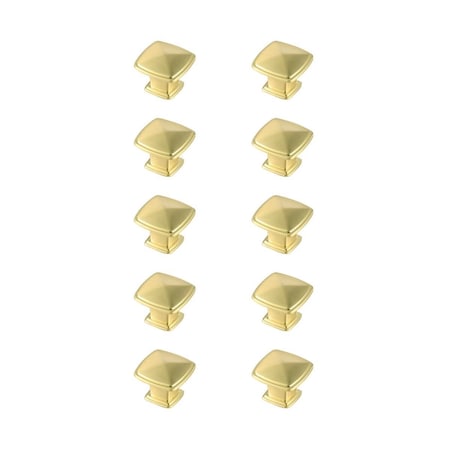 Elegant Decor 1.2 in. Marcel Multipack Square Knob, Brushed Gold, 10PK KB2023-GD-10PK