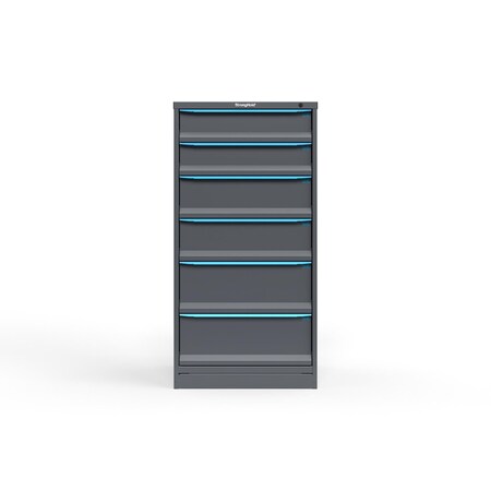 Strong Hold 6 drawer cabinet - (2x 6ft, 2x 8ft, 2x 10ft) - Blue accents - Keyed Different S3060-PPDAS-0605FS