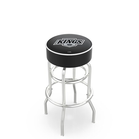 Holland Bar Stool Co 30" Los Angeles Kings Cushion Seat, 2-Ring Chrome Swivel Bar Stool L7C130LAKing