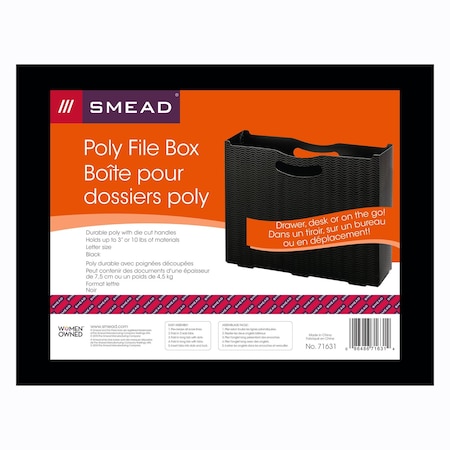 Smead Desktop File Box, 3" Expansion, Letter Size, Black Wave Pattern 71631