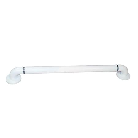 Global Door Controls 20 in. Grab Bar in White with Acrylic Chrome Ring GB16-15-WHCH