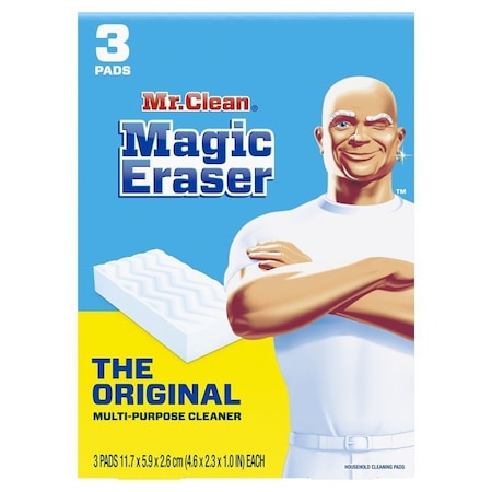 Mr. Clean Magic Eraser 79008 Cleaning Pad, 4-3/4 in L, 2-1/2 in W, 1 in Thick, Durafoam, White 037000790082