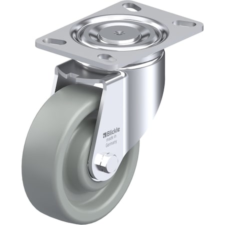 Blickle Swivel Plate Caster, Gry Nyln, 6", 1760 lb., Number of Wheels: 1 LH-SPOG 150K-16
