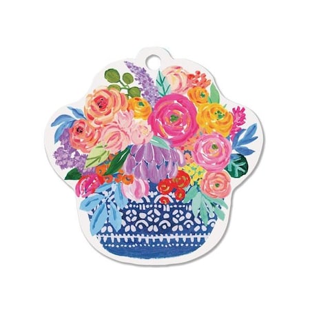 Nashville Wraps Persian Blooms Shape Gloss Gift Tag, 3in Shape, 50PK DCPB