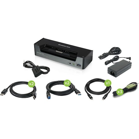 Iogear 3-Port 4K USB-C and DisplayPort KVMP Switch with Power Delivery GCS1953
