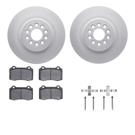 Dynamic Friction Co DFC GEOSPEC Coated Rotors with 5000 Brake Pads - Ceramic and Hardware 4512-20039