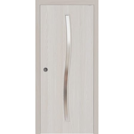 Sartodoors Sliding Pocket Door 28 x 96 inches, BASIC 3002 Ash Franko, Kit Rail Hardware, Solid Wood Interior BASIC3002PD-YAFR-2896