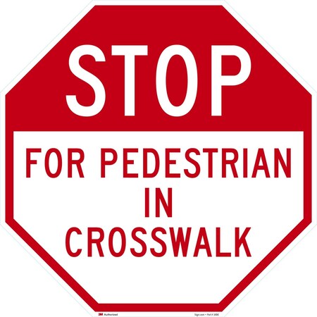 Lyle Stop, For Pedestrian In Crosswalk, 30x30, Diamond Grade, White G-15496-DG_30x30