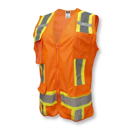 Radians 100% polyester knit front, 100% polyester mesh back, Zipper Closure Closure, Orange, Size M SV6WOM