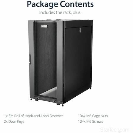 Startech.Com 25U 19in Server Rack Cabinet w/Casters RK2537BKM