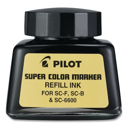 Pilot Super Color Marker Refill Ink, 30 mL Bottle, Black PIL43500
