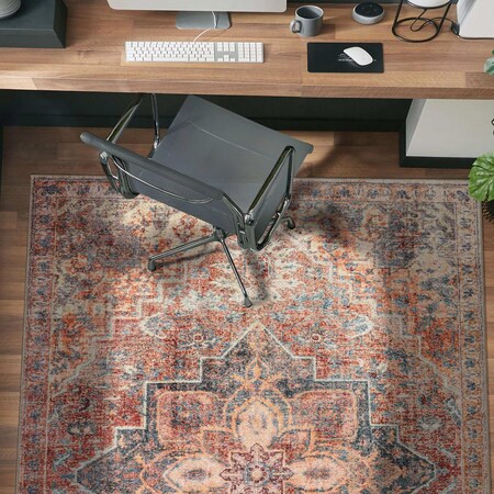 World Rug Gallery Multicolor Washable Rug - Vintage Look with Flat Pile Comfort 4 ft x 6 ft WR174MULTI4X6