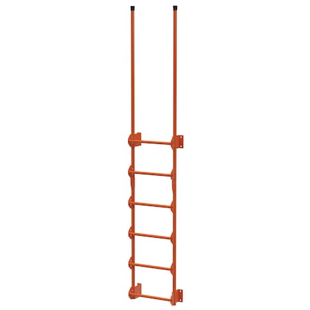 Vestil Steel Walk Through Dock Ladder 6 Step 300 Lb. Capacity Orange DKL-6-OR