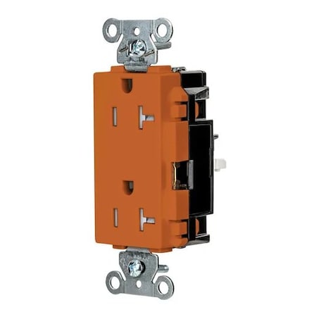 Hubbell Wiring Device-Kellems Straight Blade Receptacle, 5-20R, 20 A, 125V AC, 2 Pole, 3 Wire, Surface Mount, Grounded DR20STOTR