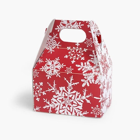 Nashville Wraps Christmas Snowflakes Red Mini Gable Box, 4x2.5x2.5, 6PK CSFREMGB