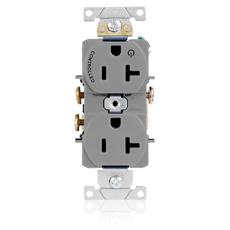 Leviton Duplex Outlet, Gray 20A 125V 5362-S1G