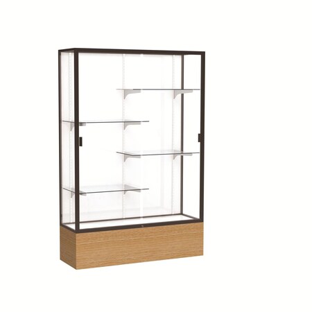 Ghent Floor Display Case 48x72x16, White, Dark Bronze 2074WB-BZ-AK