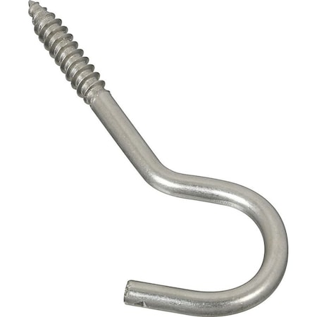 National Hardware 2153BC Series Screw Hook, 1/4 in Opening, 4-1/4 in L, Stainless Steel N220-814