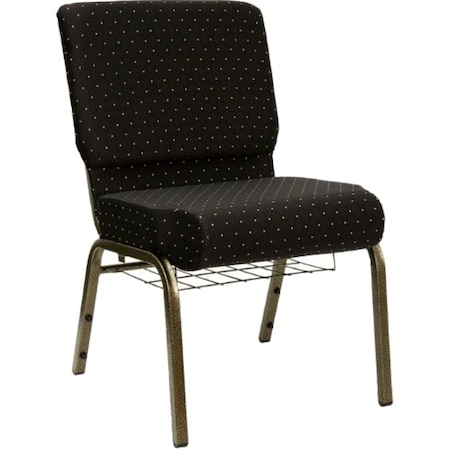 Flash Furniture Hercules Church Chair, Black Back, 21-1/4 in W 25" L 33" H, Fabric Seat FD-CH0221-4-GV-S0806-BAS-GG