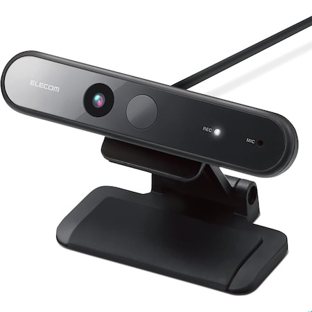 Elecom Facial Recognition Webcam with Microphone, Compatible with Windows Hello Full HD 1080P 30FPS UCAM-CF20FBBK