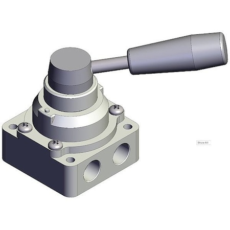 Smc Hand Valve, VH, Two-Position, 90 mm VH202-F02