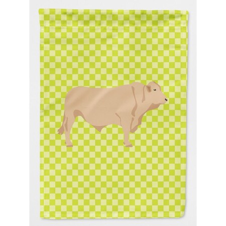 Carolines Treasures Charolais Cow Green Flag Garden Size BB7652GF
