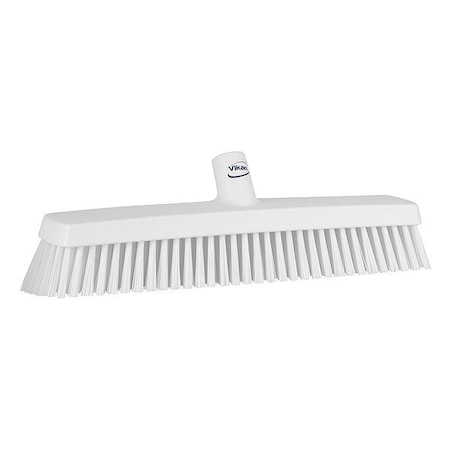 Vikan 16 1/2 in Sweep Face Broom Head, Soft/Stiff Combination, White 31755