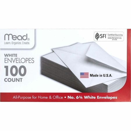 Mead 3.63 in. W X 6.75 in. L A6 White Envelopes 100 pk 75100