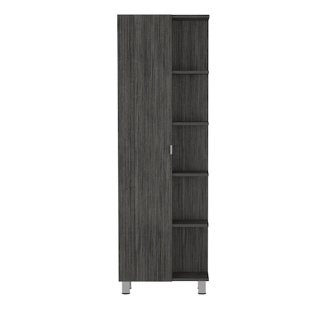 Homeroots 20in Gray Wood Accent Cabinet With Single Door 477596
