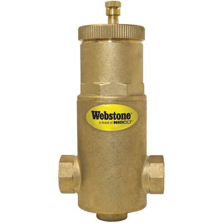 Webstone, A Brand Of Nibco 1 in. Forged Brass FIP Air Separator with Removable Vent Head and Coalescing Medium 74004