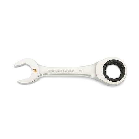 Gearwrench Stubby Combination Ratchet, 12 Pt, 16 mm 86846