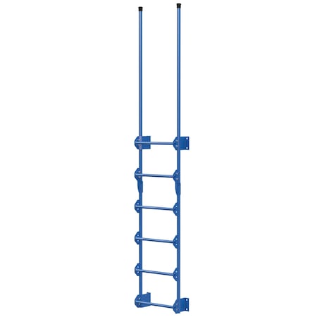Vestil Steel Walk Through Dock Ladder 6 Step 300 Lb. Capacity Blue DKL-6-BL