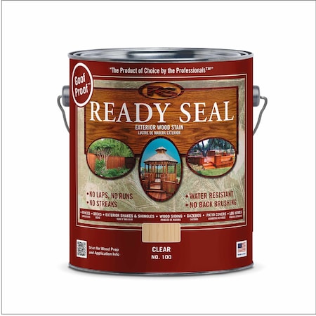 Ready Seal 100 Exterior Wood Stain and Sealer, Clear, 1 Gallon 369954