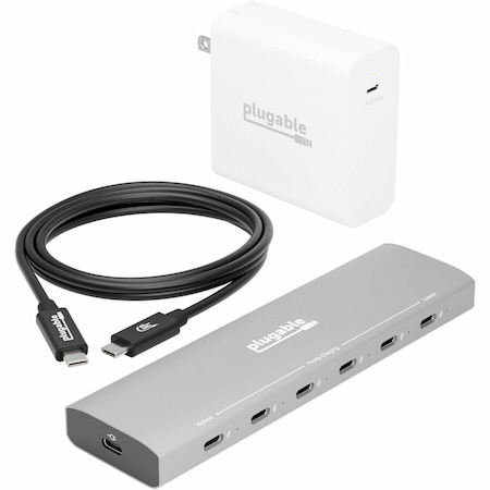 Plugable USB-C CHARGING BUNDLE 6-PORT CHARGING STATION WITH PRIORITYSHARE, 140W BND-PS-6CC