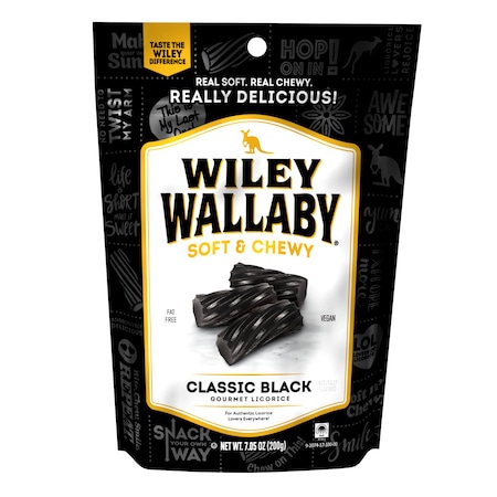 Wiley Wallaby Black Aussie Liquorice 7.05 oz., PK12 120071