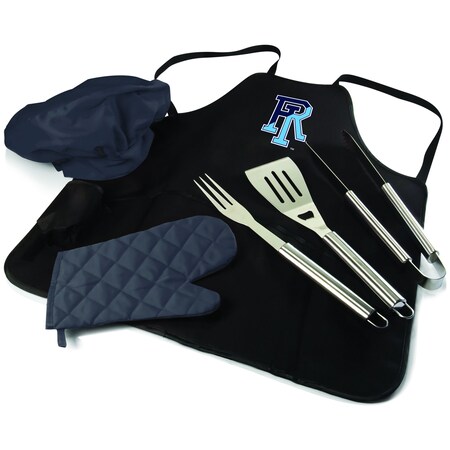 Picnic Time Family Of Brands NCAA Rhode Island Rams BBQ Apron Tote Pro Grill Set, Heavy Duty BBQ Apron For Men 635-88-179-934-0
