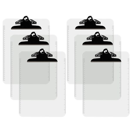 Davis Group Plastic Clipboard, Spring Clip, Clear, 6PK 4877-95-06