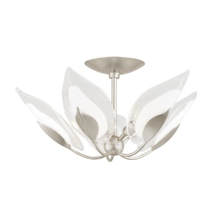 Hudson Valley Lighting Blossom 5 Light Semi Flush 24 In. Silver Leaf 4805-SL