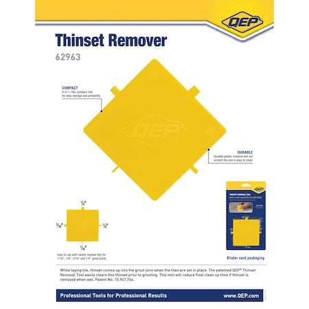 Qep .15 in. H X 3 in. W X 3 in. L Plastic Grout Removal Tool 62963