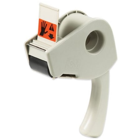 Scotch Tape Dispenser, 2 in Max. Tape Width, 3 in Tape Core Dia., Pistol, Plastic, Gray TD3MH190