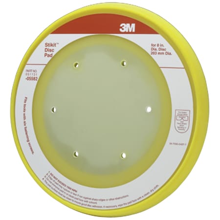 3M 3M Abrasive Disc Back-up Pad 05582, Dust Free, 8 in, 1/Case 5582