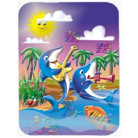 Carolines Treasures Dolphins Playing Music Glass Cutting Board, Large APH2485LCB